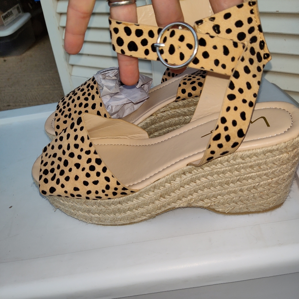 Lulu's animal print sandals espadrilles